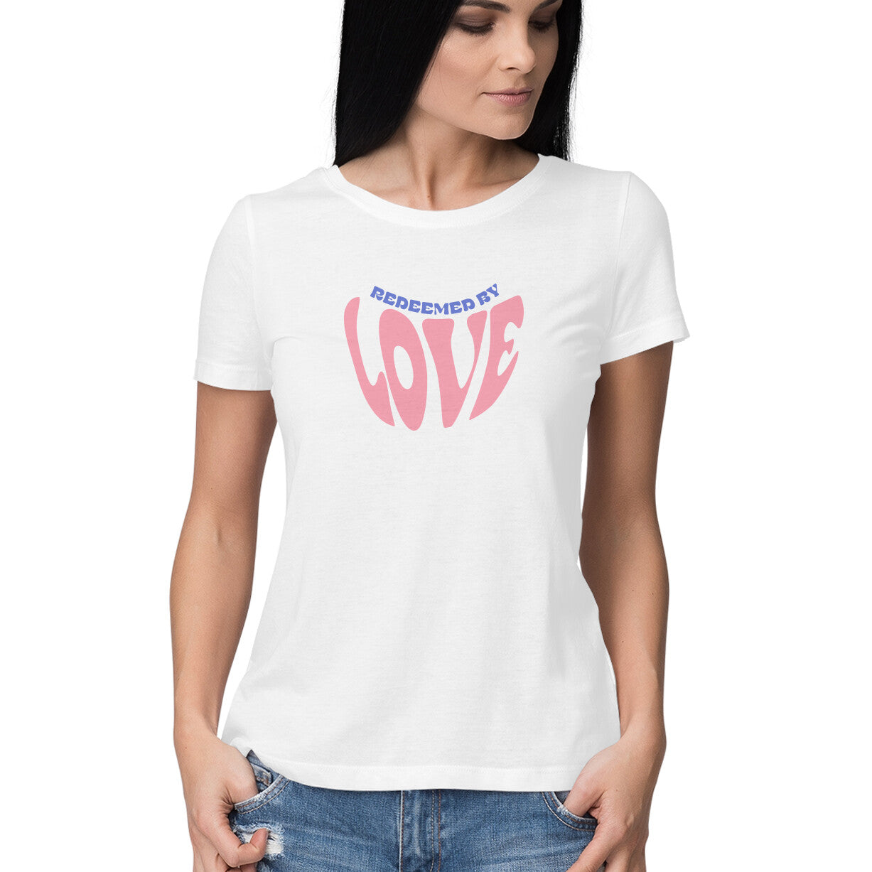 Redeemed By Love - Half Sleeve Round Neck Tshirt