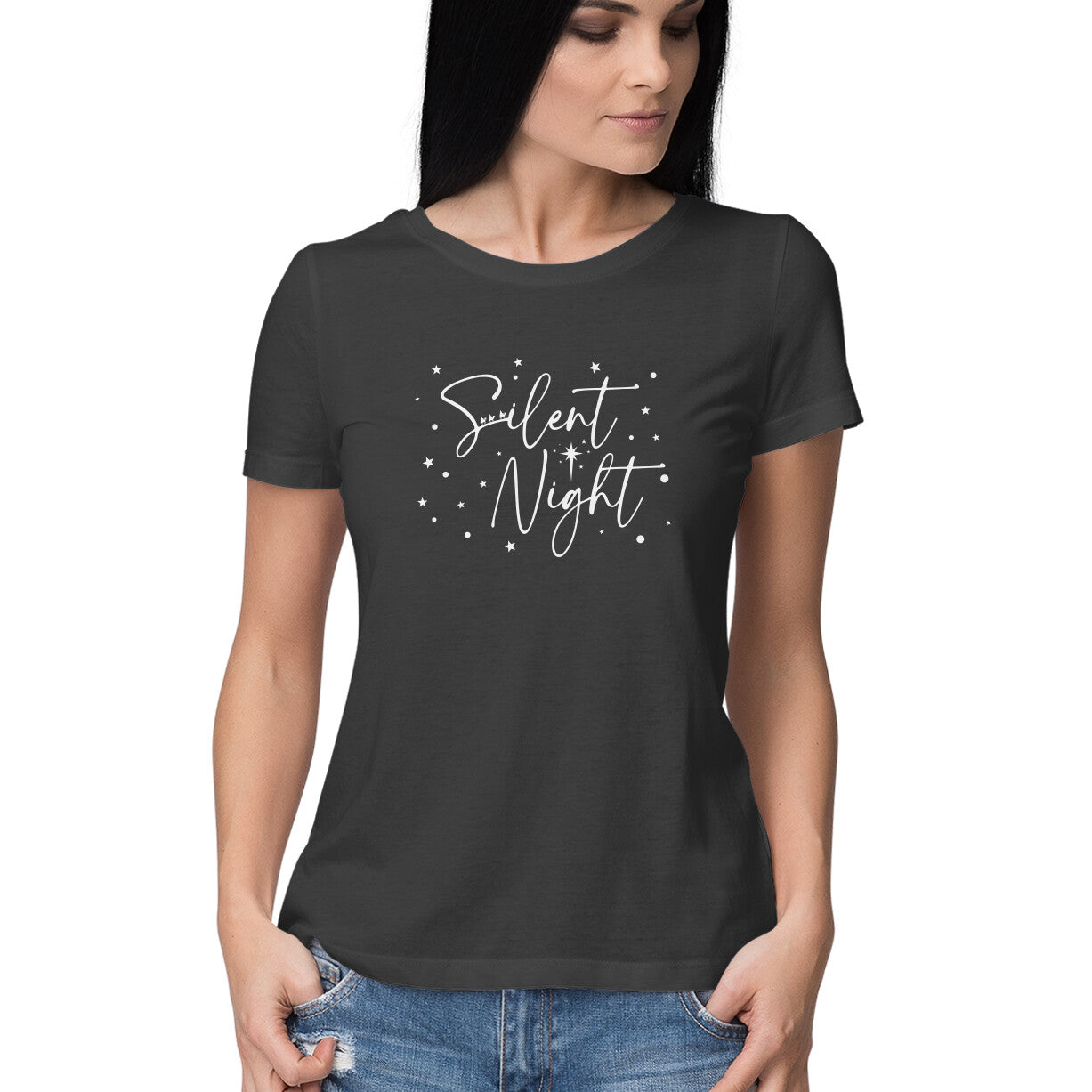 Silent Night - Half Sleeve Round Neck Tshirt