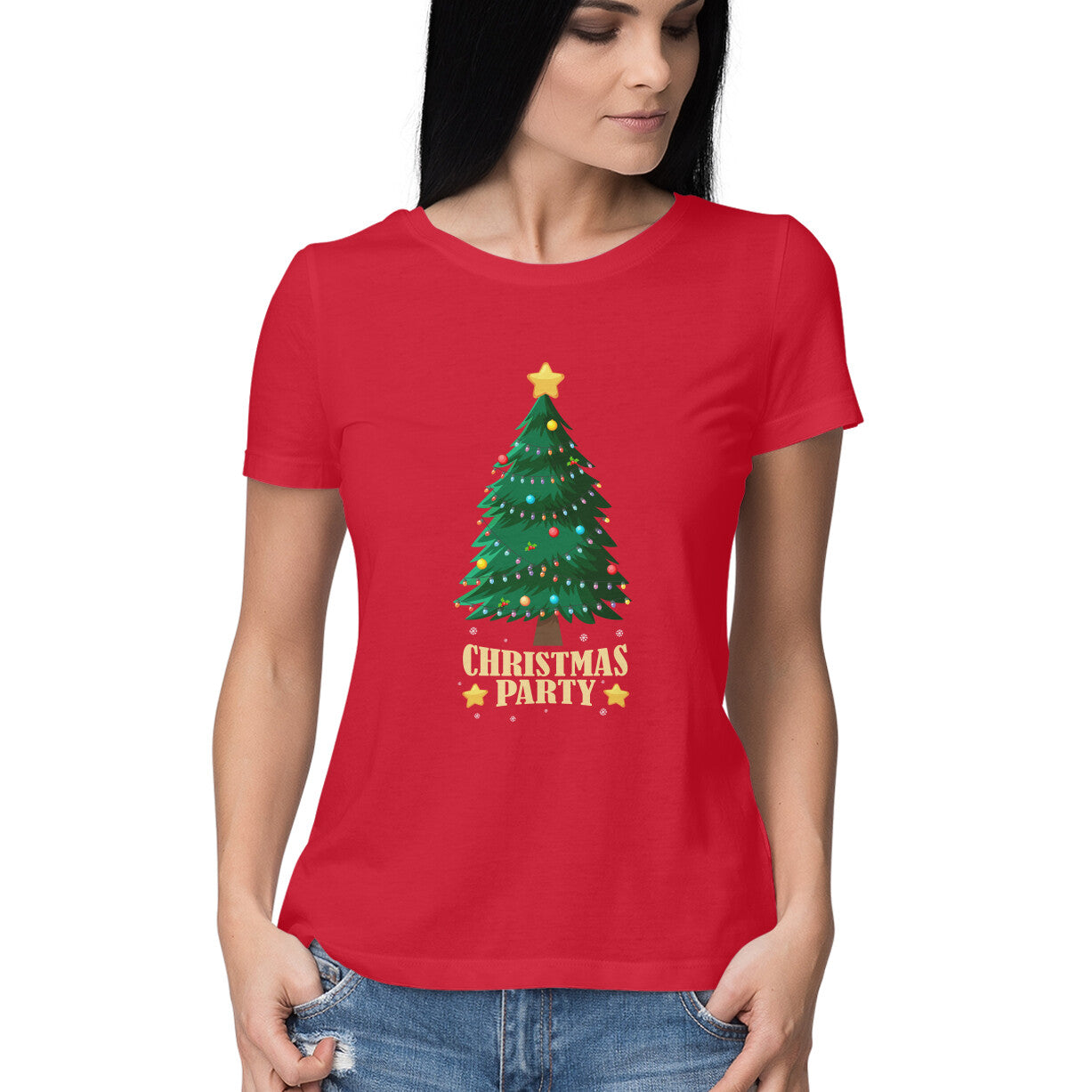 Christmas Party - Half Sleeve Round Neck Tshirt