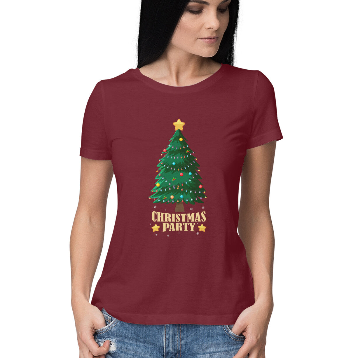 Christmas Party - Half Sleeve Round Neck Tshirt