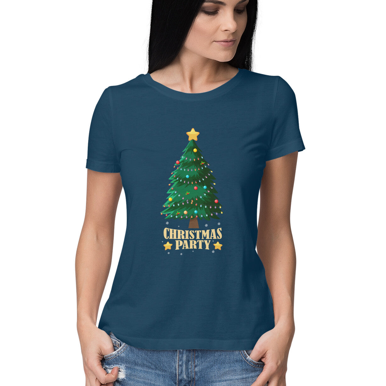 Christmas Party - Half Sleeve Round Neck Tshirt