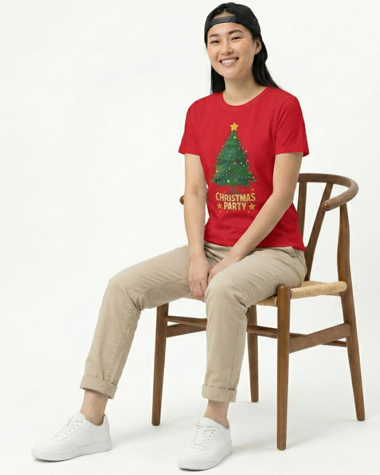 Christmas Party - Half Sleeve Round Neck Tshirt